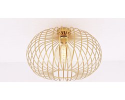 Plafondlamp Ribby - mat goud metaal - 1xE27 - ø50cm - open structuur