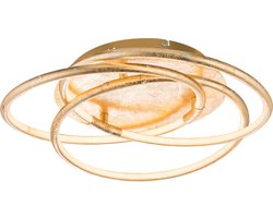 Plafondlamp ringen designlamp goud plafondlamp woonkamer modern, aluminium, satijn, LED 30W 2100Lm warm wit, DxH 50x14 cm