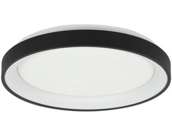 Plafondlamp Ringlede 3691ZW Zwart - Dimbare, trendy kunststof en metaal, geschikt voor binnen, slank profiel van 6 cm - Steinhauer