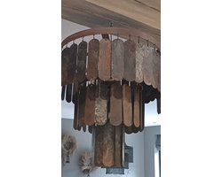 Plafondlamp roest met lamellen