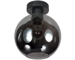 Plafondlamp Sferio 4374ZW met rookglas kap Ø20 cm, modern ontwerp van Mexlite, gemaakt van glas en metal, geschikt voor binnen gebruik