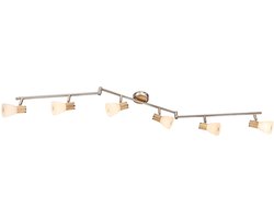 Plafondlamp slaapkamer gastenkamer glazen spot verlichting rail hout licht verstelbaar