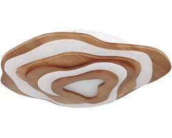 Plafondlamp Slaapkamerlamp Afstandsbediening CCT Daglichtlamp Houten lamp, metaal, bruin opaal, LED 40 W 1600 lm 2700-6500 K warm wit-koud wit, LxBxH 58x50x10 cm
