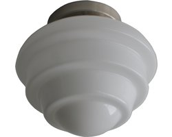 plafondlamp staal met een glas