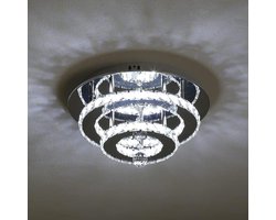 Plafondlamp - "Stijlvolle Lumina: Moderne Glazen Plafondlamp, Roestvrij Staal, 36W LED, 30cm - Perfect voor Woonkamer, Slaapkamer, Hal, Eetkamer!"