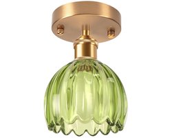 Plafondlamp van Glas Vintage E27 Woonkamer Plafonniere voor Slaapkamer Keuken Groen