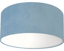 Plafondlamp velours jeans blauw - Kinderkamerdecoratie- Lamp voor aan het plafond - Diameter 35cm x 15cm hoog | E27 fitting maximaal 40 watt | Excl. Lichtbron