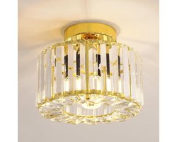 Plafondlamp - Verlichting - Gangpad - Lamp - Kristal Look - Plafonnière - 22 cm - Rond - Goud - E27