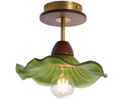 Plafondlamp Vintage Slaapkamer Plafonnière Badkamer Kinderkamer Glazen Lampenkap Groen