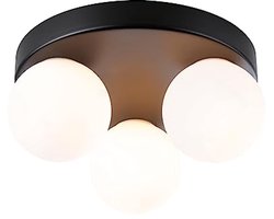 Plafondlamp voor badkamer IP44 G9 230V 3x20W dimbaar zwart mat satijn
