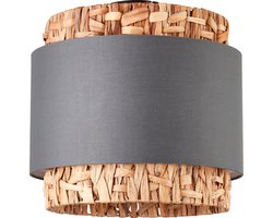 Plafondlamp Waterlilly rotan met grijze stof - 99828/22