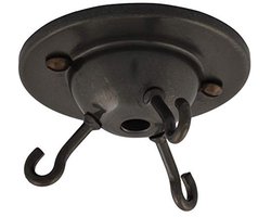 Plafondrozet met 3 haken voor hangende lampen en kroonluchters - Traditionele bronzen afwerking