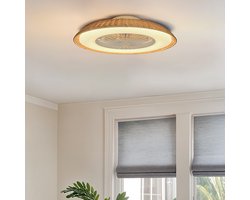 Plafondventilator Cakir met stereffect en aanpasbare kleurtemperatuur - rotan kap