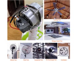 Plafondventilator Condensator - Motor Condensator - Ventilator Starten - Zelfherstellend - 2uF 450V - Zwart Rood