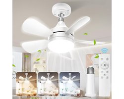 Plafondventilator met LED Licht en Afstandsbediening - Dimbare Verlichting en Geluidsloze Ventilator