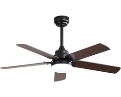 Plafondventilator - Met LED Verlichting en Afstandsbediening – ventilator - Ultra Stille DC Motor, Energiezuinig, 6 Snelheden, Timer & Lichtgeheugen, Laag Profiel Plafondventilator voor Slaapkamer en Woonkamer