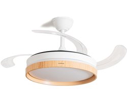 Plafondventilator met ledverlichting en 4 inklapbare bladen Woteez InnovaGoods Hout 72 W Ø49-104 cm