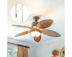 Plafondventilator Trekketting 3m - Kraal Premium Metalen Lamp Trekketting met Connectoren voor Doe-Het-Zelf Knutselwerkjes