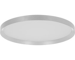 Plafonnier Flady Steinhauer staalkleurig met textiel en metaal Ø50cm modern voor binnengebruik