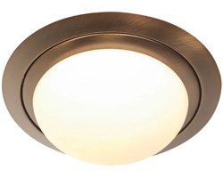 Plafonnier Steinhauer Ikaro 1365BR Brons Ø24cm - 4 stappen dimbaar, geschikt voor binnen, van hoogwaardige metaal en glas