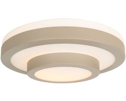 Plafonniere badkamer | 26 cm | master ring badkamer plafondlampen | E27 | beige creme | glas metaal | diffuse verlichting functionele verlichting moderne verlichting
