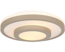 Plafonniere badkamer | Ø35 cm | master ring badkamer plafondlampen | 2 lichts | E27 | beige creme | glas metaal | diffuse functionele moderne verlichting