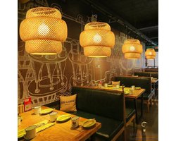 Plafonniere - Bamboe Plafondlamp- hanglamp voor woonkamer- Bamboe verlichting- slaapkamer lamp- woonkamerlamp bamboe