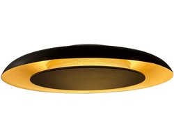 Plafonnière Golden Veil 4732ZW van Steinhauer, metaal, 60 cm, luxe zwart en gouden afwerking, dimbaar met geïntegreerde LED-verlichting, ideaal voor binnengebruik.
