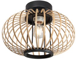 Plafonniere - naturel zwart - Silva - bamboe metaal - Ø 31cm - E27 - 4502ZW - Steinhauer