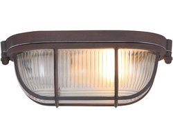 Plafonnieres Mexlite Lisanne Bruin/Transparant Glas Metaal 21cm - Dimbaar Wandlamp E27 binnen