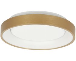 Plafonnieres Plafondlamp Ringlede 3690GO Goud rond 28cm kunststof/metaal Steinhauer trendy binnen