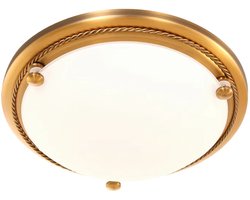 Plafonnieres Steinhauer Belleron 2785BR Brons Ø29 cm met 2 x E27 fittingen, van glas en metaal, klassiek design voor binnengebruik