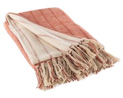 Plaid ALMA met franjes - 130x160 cm, rood