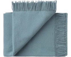 Plaid blauw effen wol Lead