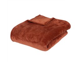 Plaid Flanelle 180 cm x 230 cm Oranje