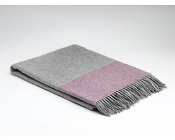 Plaid - Grijs/Roze - Gemêleerd patroon - Cashmere & Merino wol - McNutt - 200x145cm