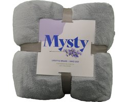 Plaid Light Grey - 150x200cm - 100% polyester - Mysty