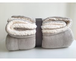 Plaid Microfiber Grand LUXE/Imitatie Schaap 150/200 GRIJS/SABLE fleece deken