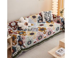 Plaid voor Bank - Bankdeken Sierdeken - Woondecoratie Meubelbescherming - Omkeerbaar Zacht Materiaal - 180x380cm - Kleurrijk
