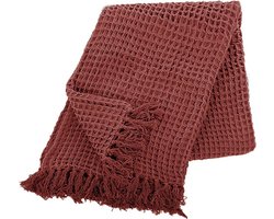 Plaid - Waffle - 130x170cm - Donker rood