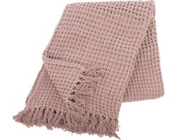 Plaid - Waffle - 130x170cm - Roze