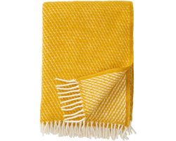 Plaid-Wol-Klippan-Velvet - Deken - Woon accessoire - wollendeken -Yellow - Geel