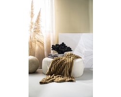 Plaid wuzzy - goud - 140x170cm