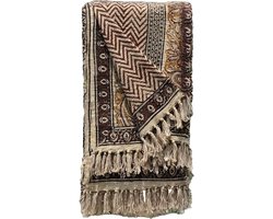 Plaids / Woonkamer Decoratie /125 X 170 CM / Ambachtelijk Gemaakt Paisley Print Katoenen Plaids / Donker bruin