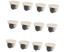 Plakbare Wieltjes - Mini Caster - Meubels Verplaatsen - Zonder Boren - 12 Stuks - Beige