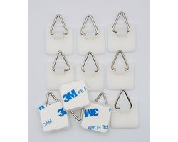 Plakhangers XL voor wanddecoratie – Zelfklevend - 3M Tape – Ophanghaakje - Set van 10