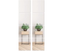Plakspiegel 20x20 - 8 stuks - Zelfklevende - Plakspiegels - Hollywood make up spiegel - Deur - Spiegel - Folie - Badkamer - Grote - Sticker - Pas - Wand - Spiegel