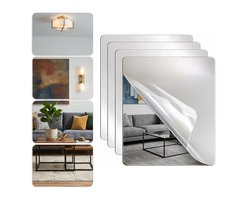 Plakspiegel 20x30 - 4 stuks - Zelfklevende - Plakspiegels - Deur - Spiegel - Folie - Badkamer - Grote - Sticker - Pas - Wand