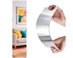 Plakspiegel 30x50 4 set - 4 stuks - Zelfklevende - Plakspiegels - Hollywood make up spiegel - Deur - Spiegel - Folie - Badkamer - Grote - Sticker - Pas - Wand