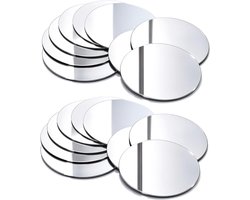 Plakspiegel - Rond Wandspiegel - Acryl - 20 Stuks - 10cm - Zilver - zelfklevend - Spiegel